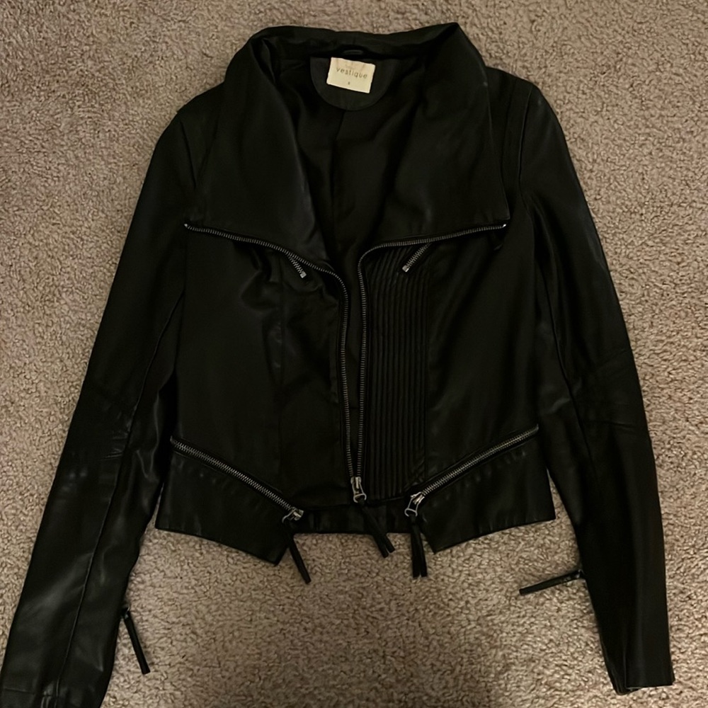Black leather jacket